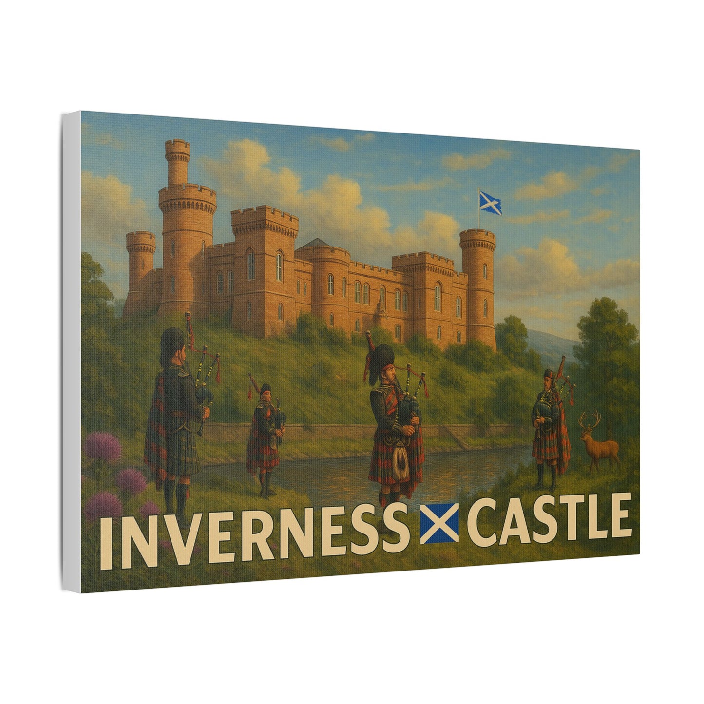 Canvas Wall Art - Scottish Picture of Inverness Castle