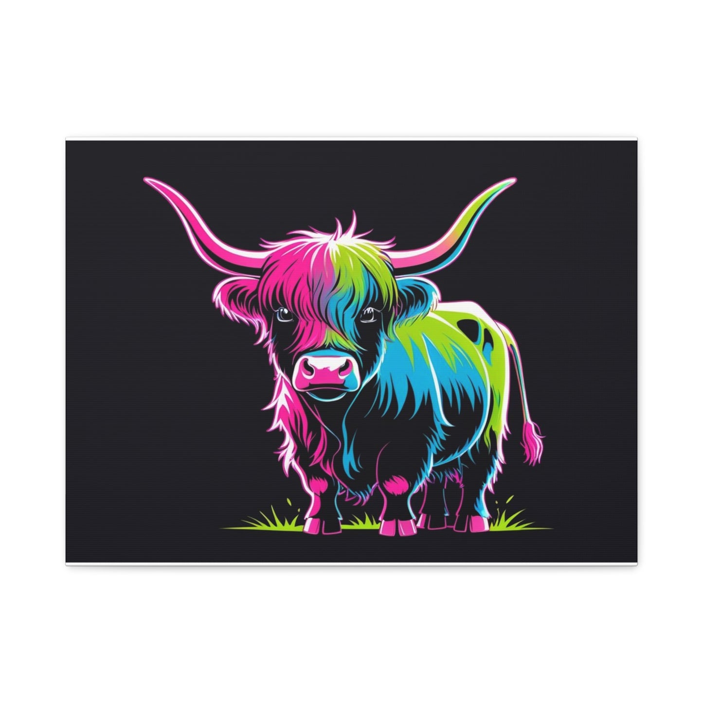 Colorful Highland Cow Canvas Art