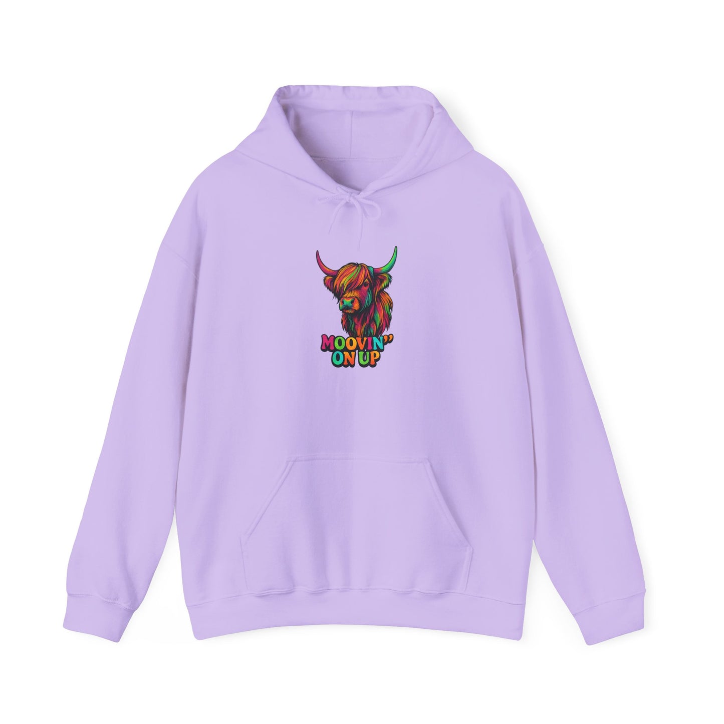 "Neon Hairy Coo, Moo'vin on up" Scottish inspired Hoodie, Various Colors & sizes