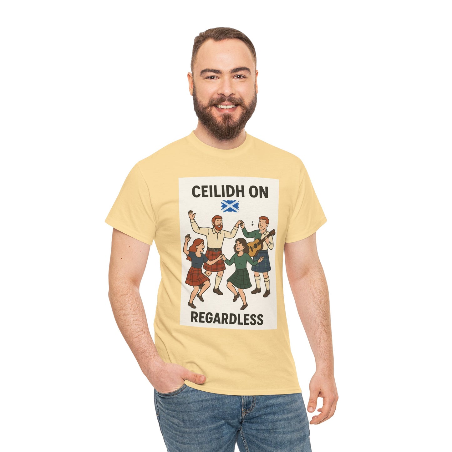 "Scottish Ceilidh on Regardless" Slogan T-shirt, Various colors and sizes