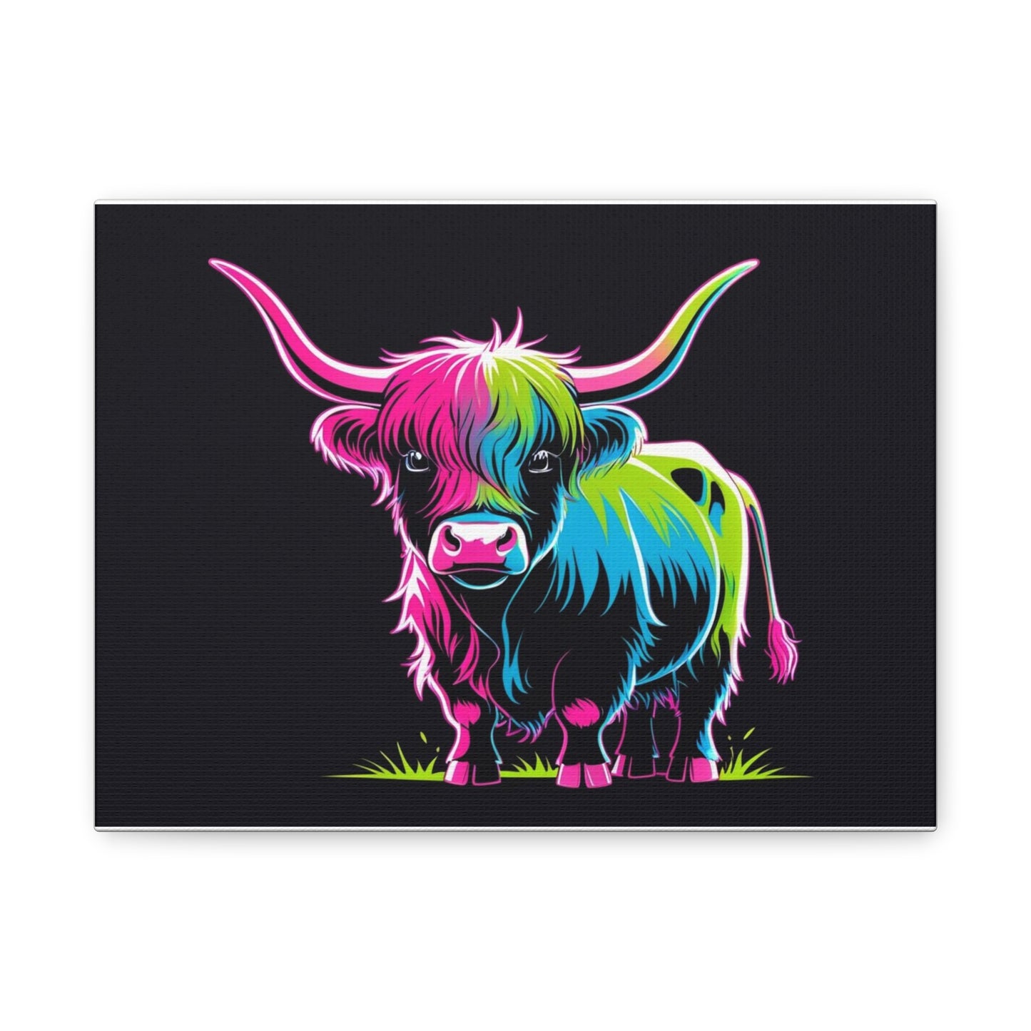 Colorful Highland Cow Canvas Art