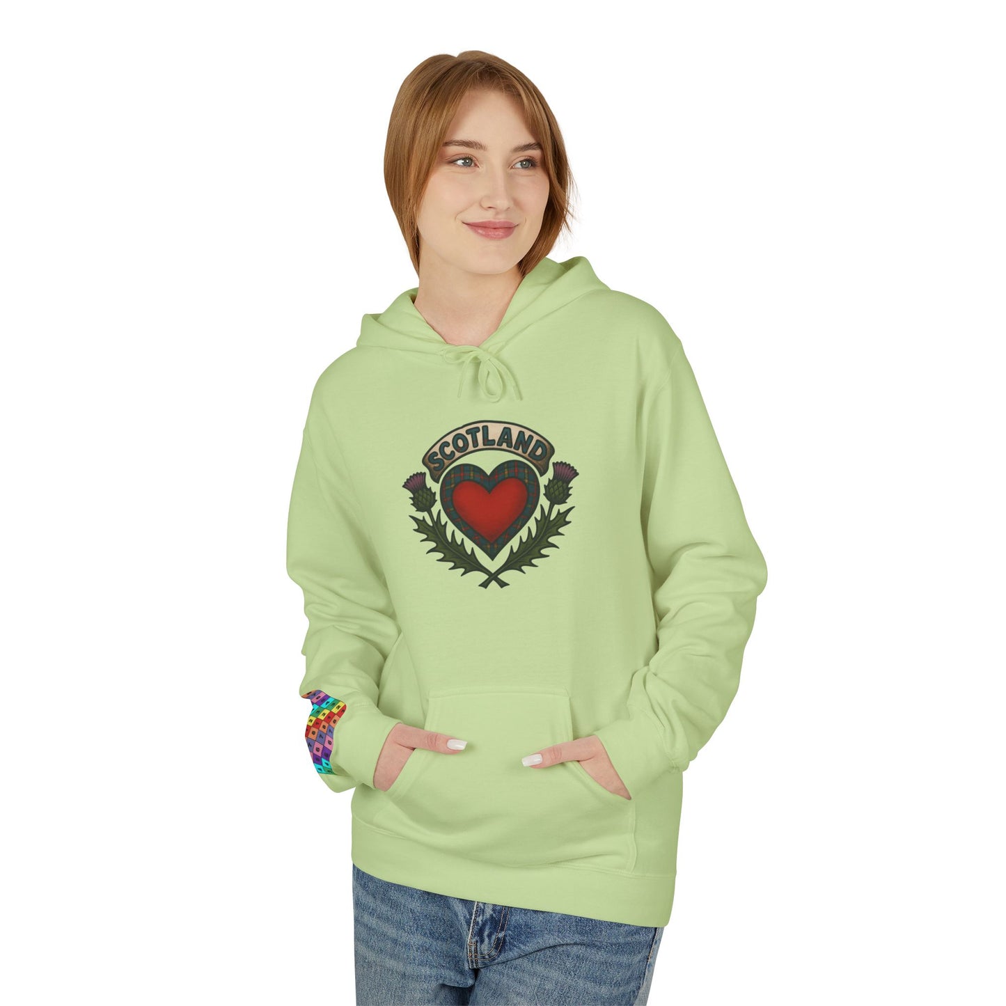 Scottish themed "beating heart" hoodie, Various colors & sizes available