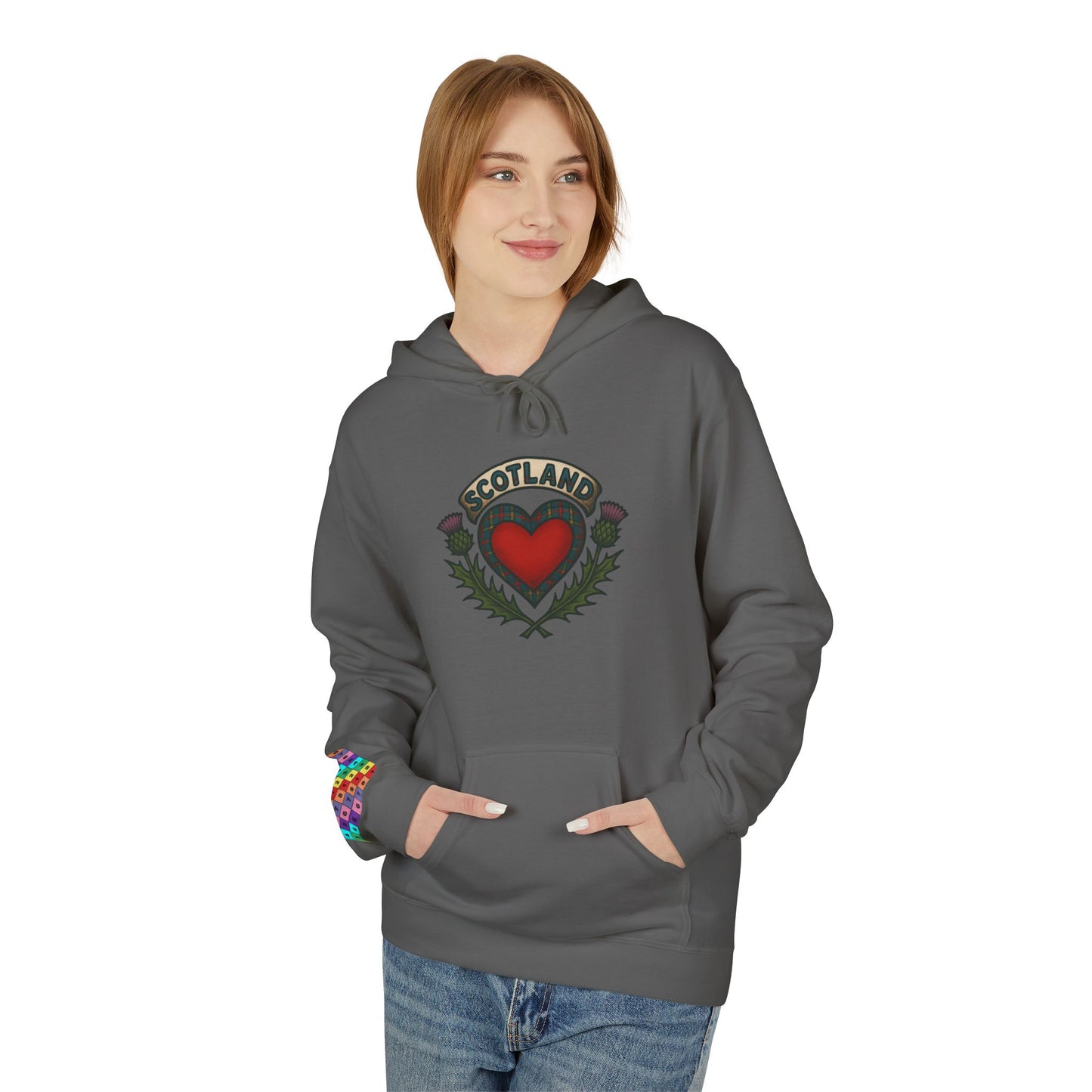 Scottish themed "beating heart" hoodie, Various colors & sizes available
