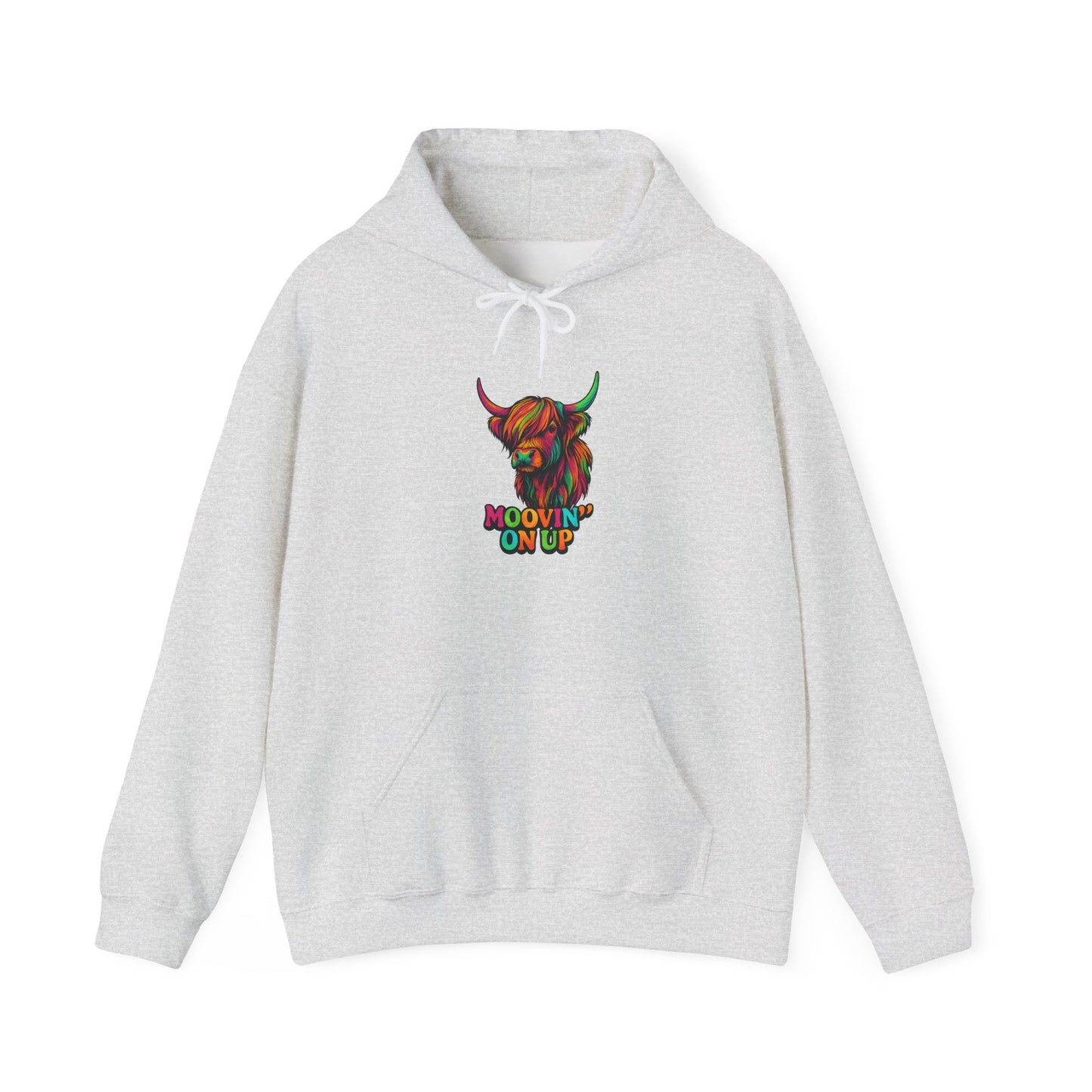 "Neon Hairy Coo, Moo'vin on up" Scottish inspired Hoodie, Various Colors & sizes