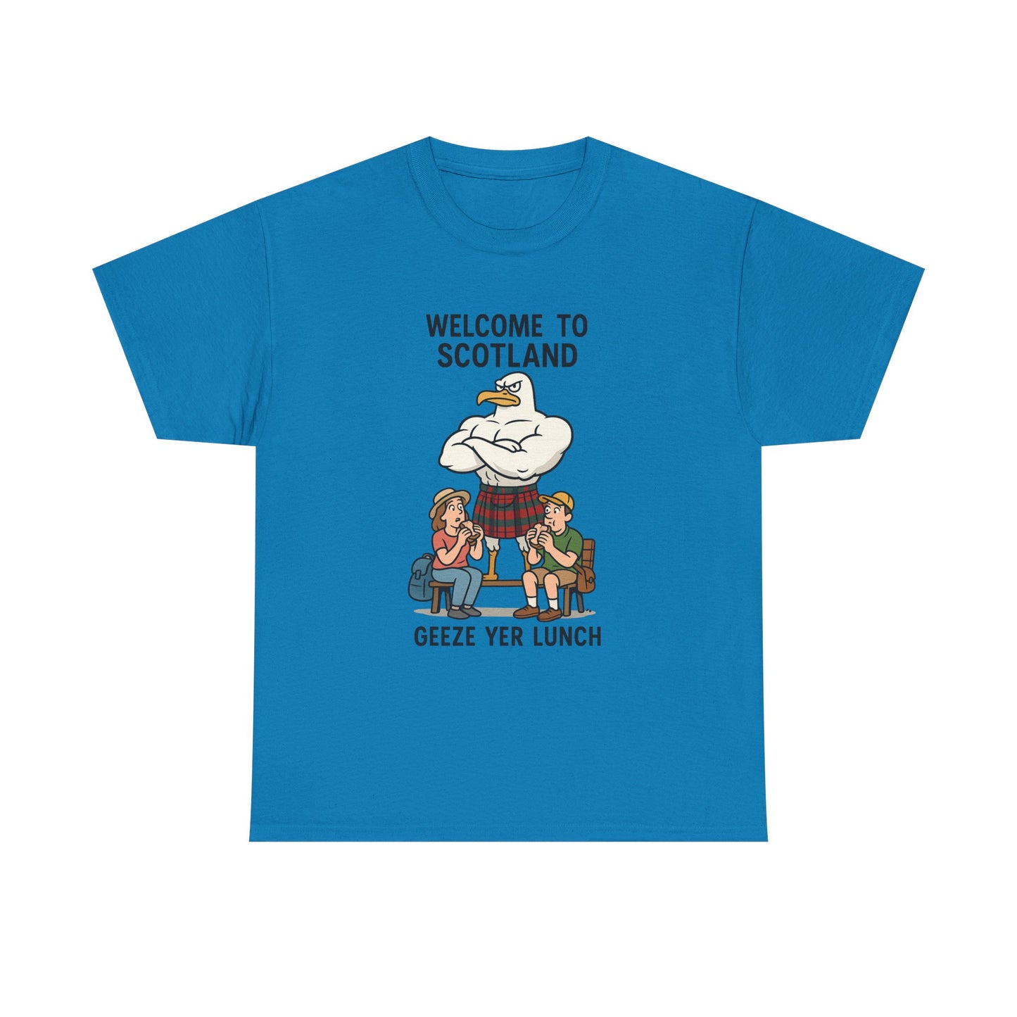 Scottish Seagull 'Geeze yer lunch" Slogan T-Shirt, Various colors & sizes
