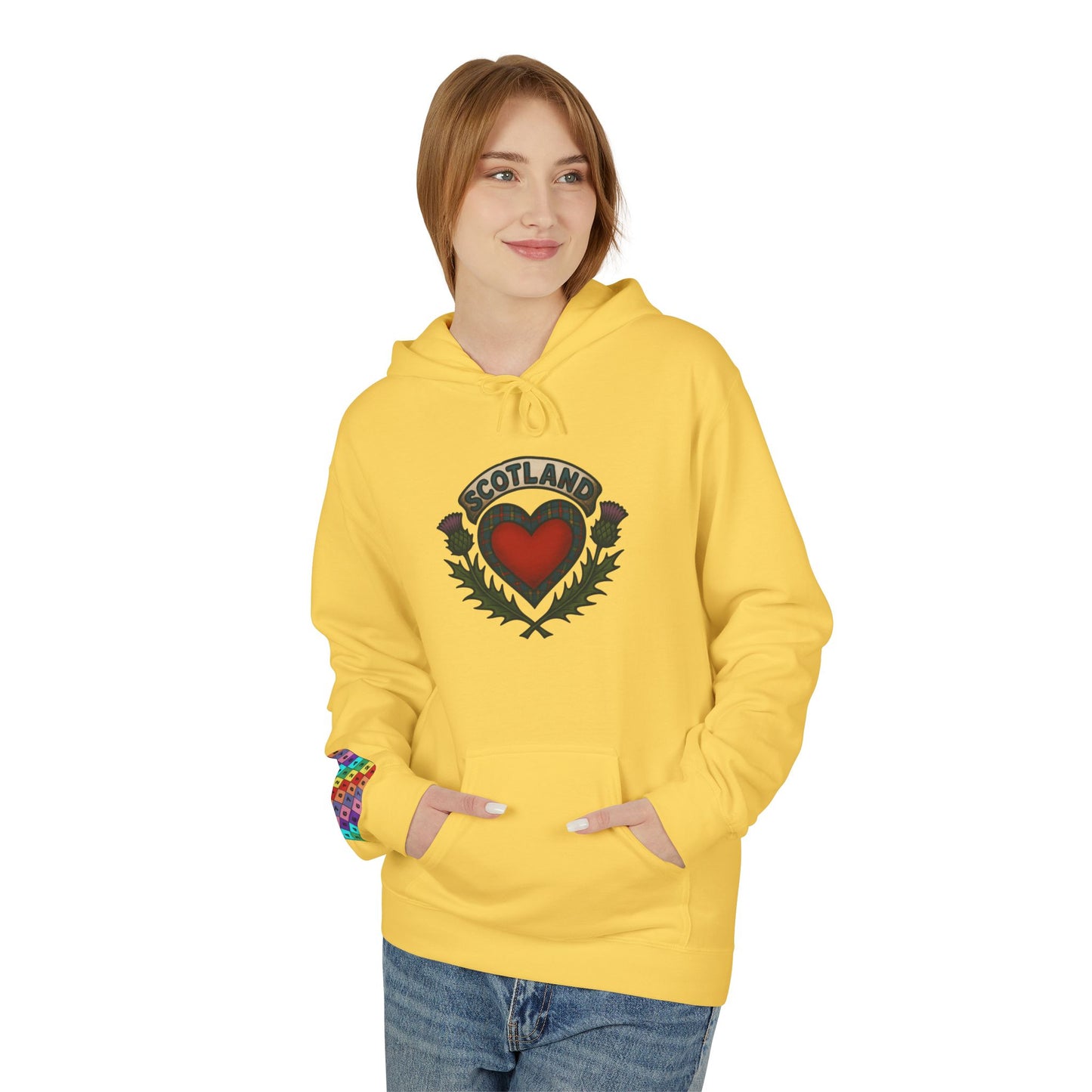 Scottish themed "beating heart" hoodie, Various colors & sizes available