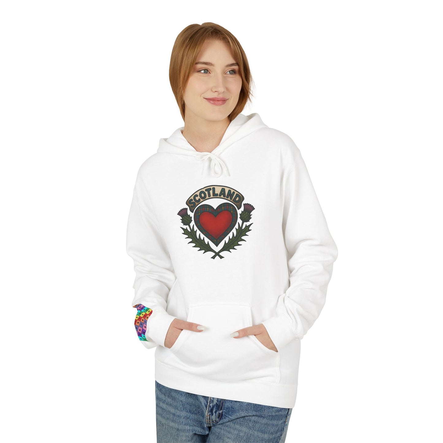 Scottish themed "beating heart" hoodie, Various colors & sizes available