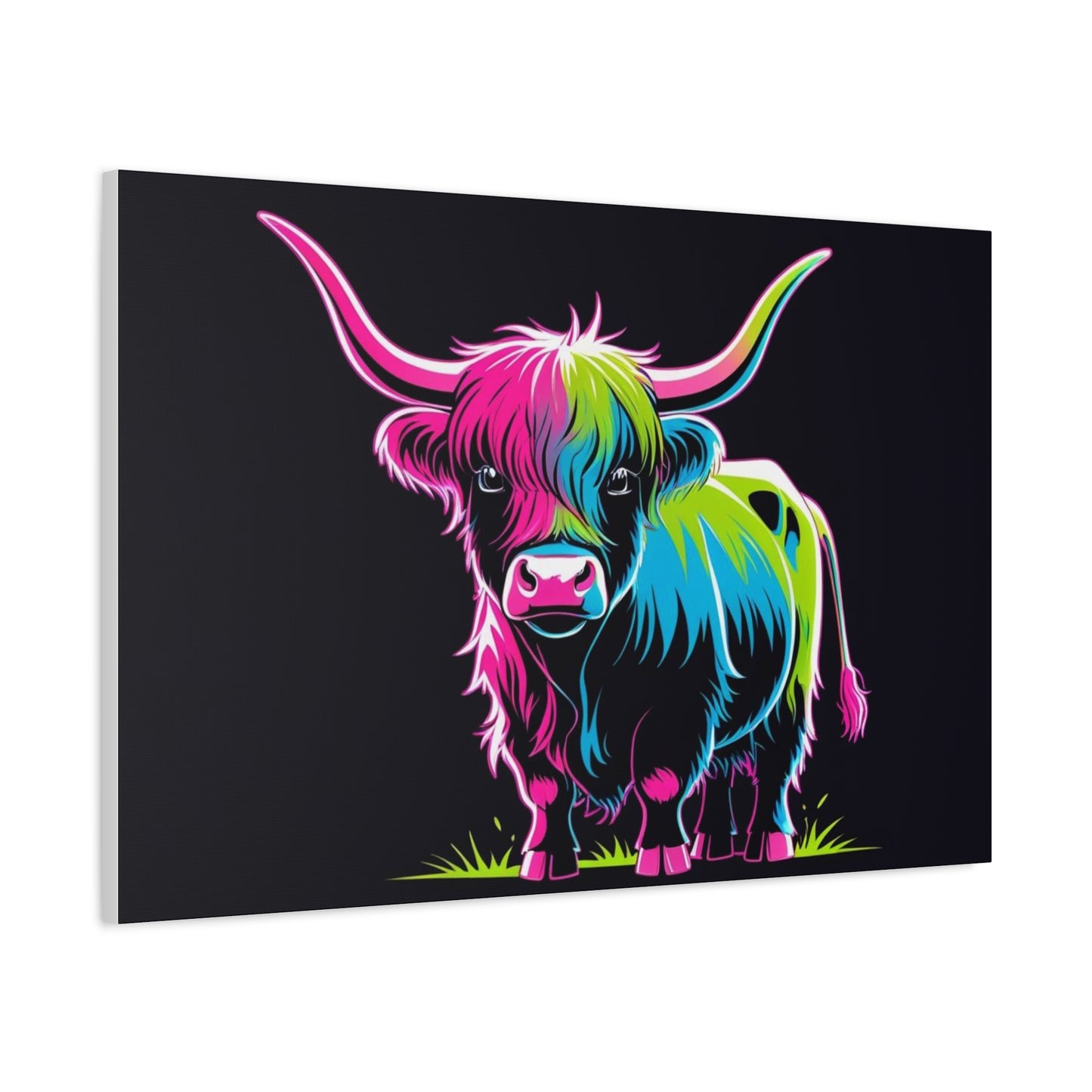Colorful Highland Cow Canvas Art