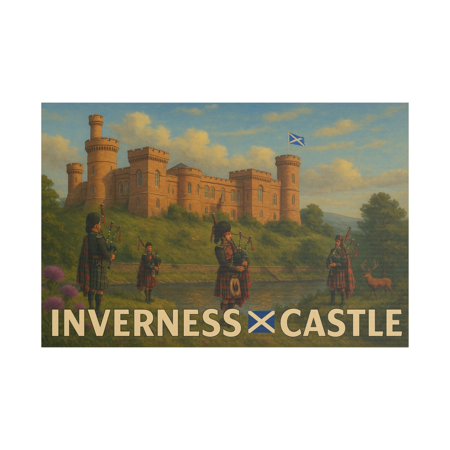 Canvas Wall Art - Scottish Picture of Inverness Castle