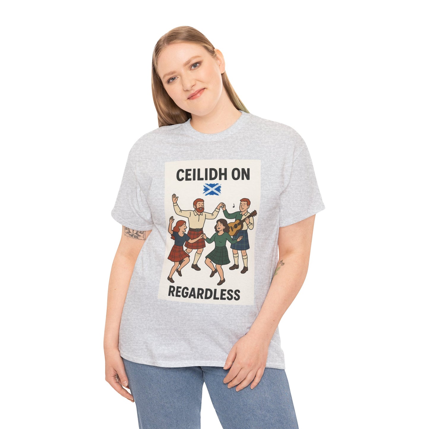 "Scottish Ceilidh on Regardless" Slogan T-shirt, Various colors and sizes