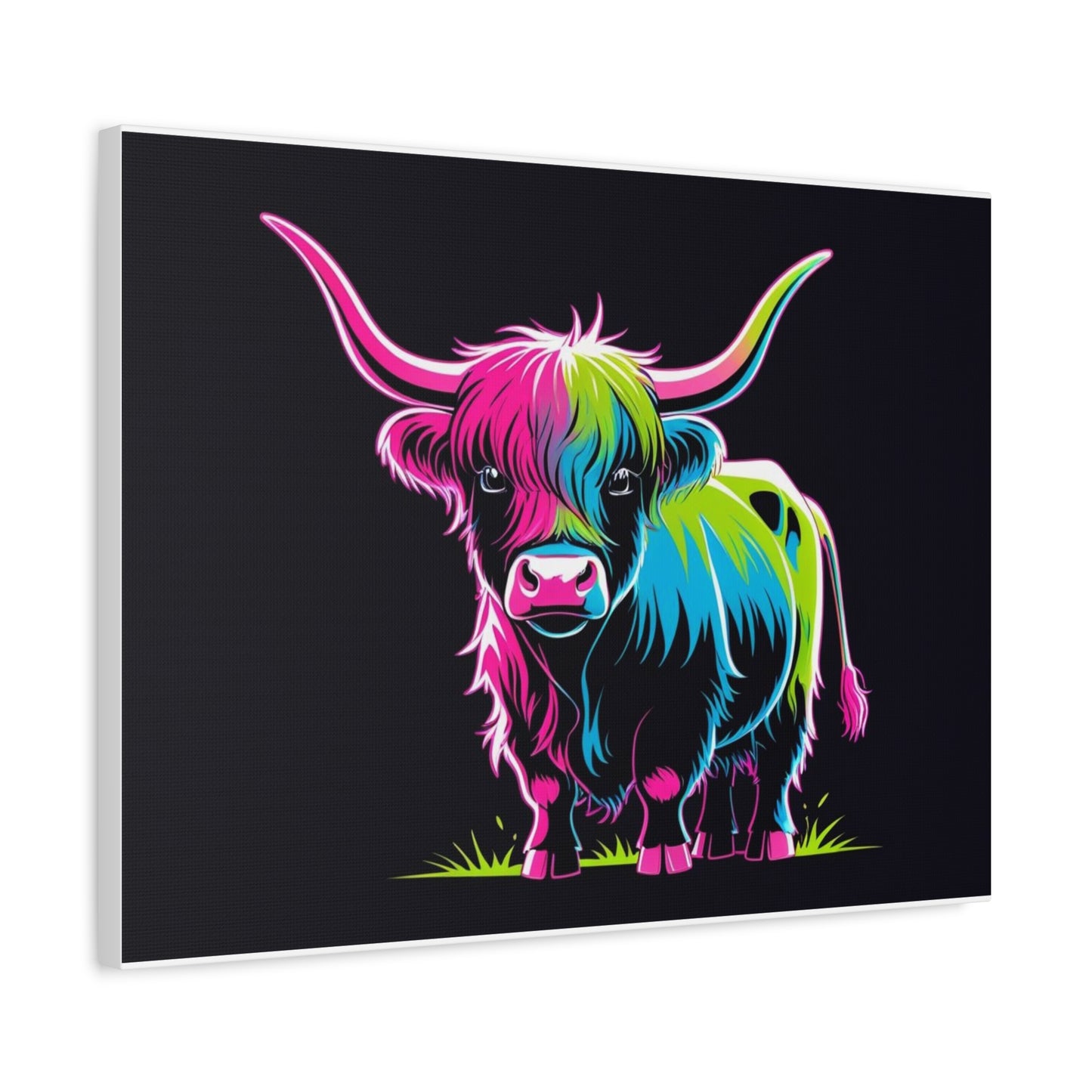 Colorful Highland Cow Canvas Art