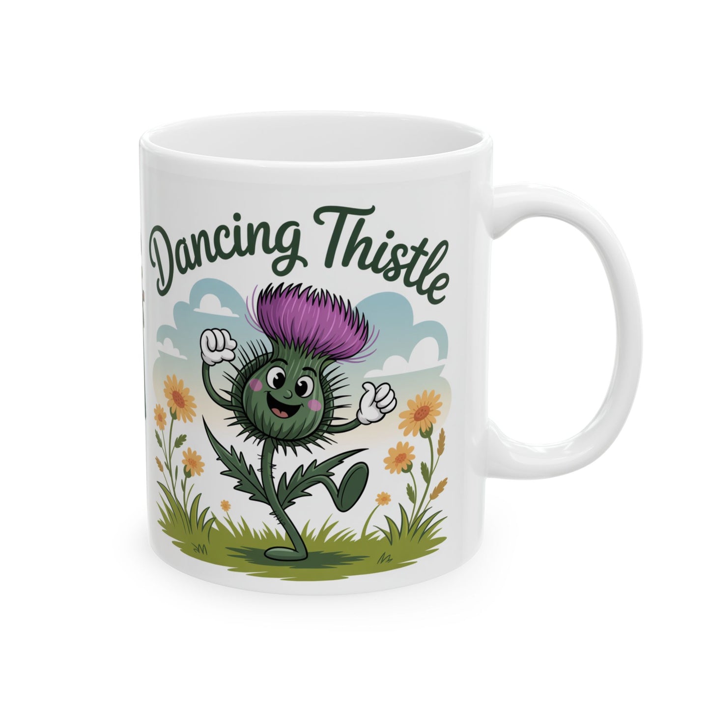 Ceramic Mug - "Dancing Thistle & Pipers" Various sizes