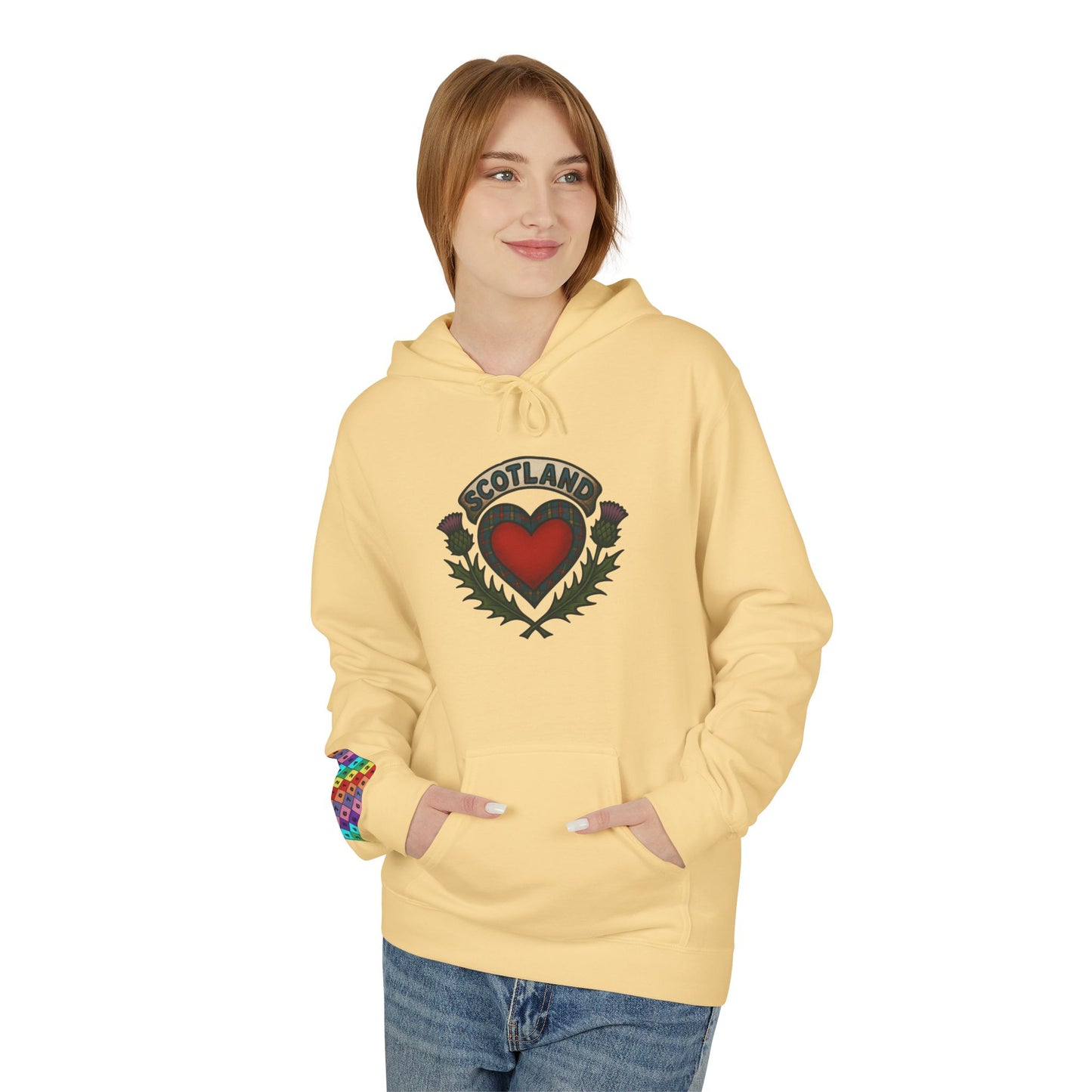 Scottish themed "beating heart" hoodie, Various colors & sizes available