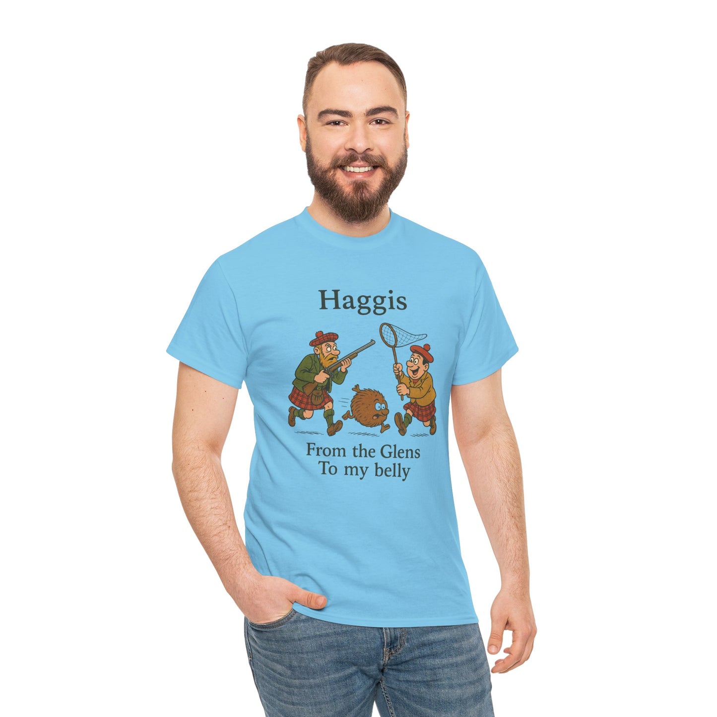 Scottish "Haggis Hunting" Slogan T-Shirt, Various colors & sizes