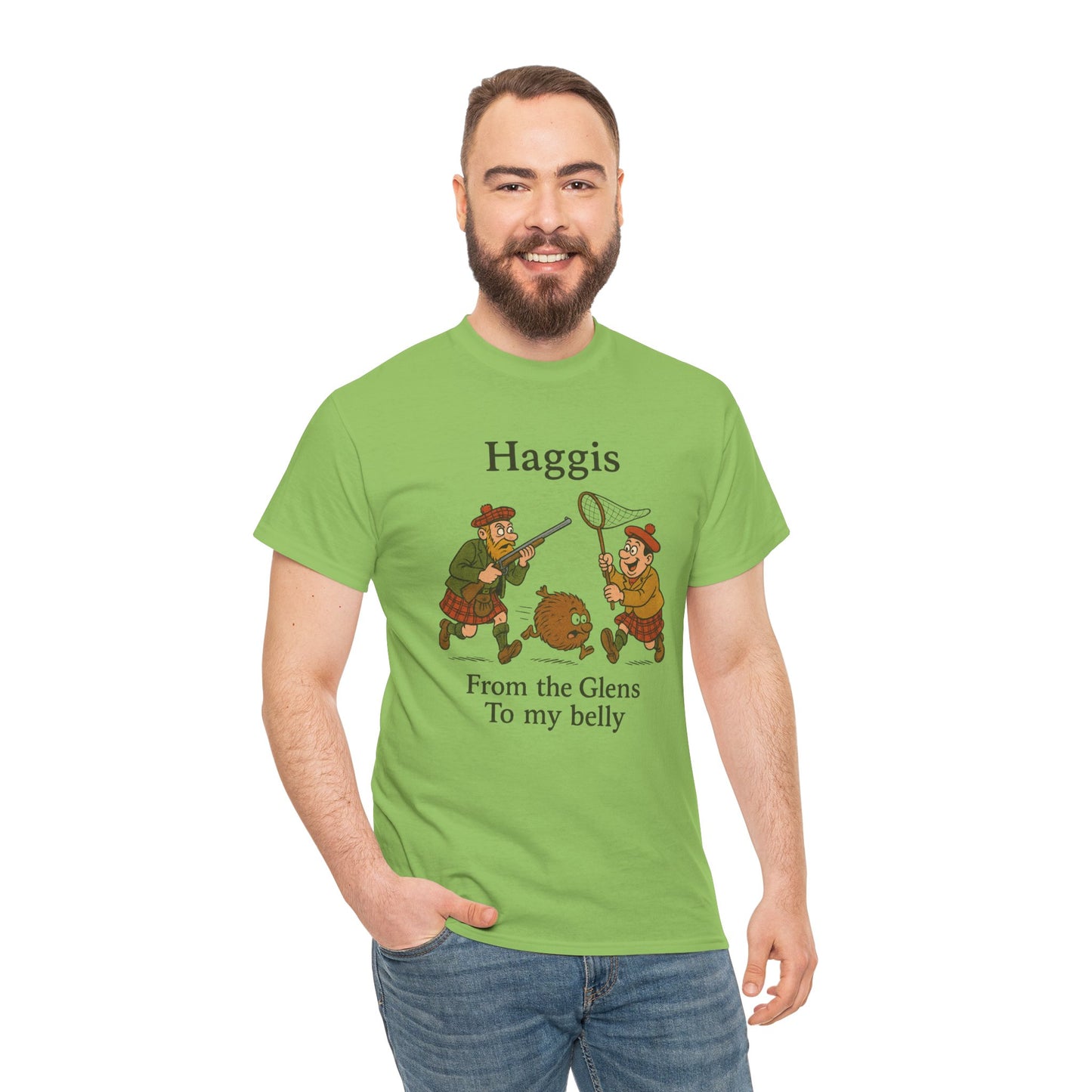 Scottish "Haggis Hunting" Slogan T-Shirt, Various colors & sizes