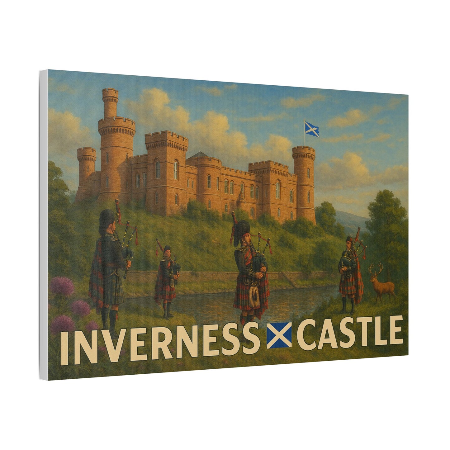Canvas Wall Art - Scottish Picture of Inverness Castle