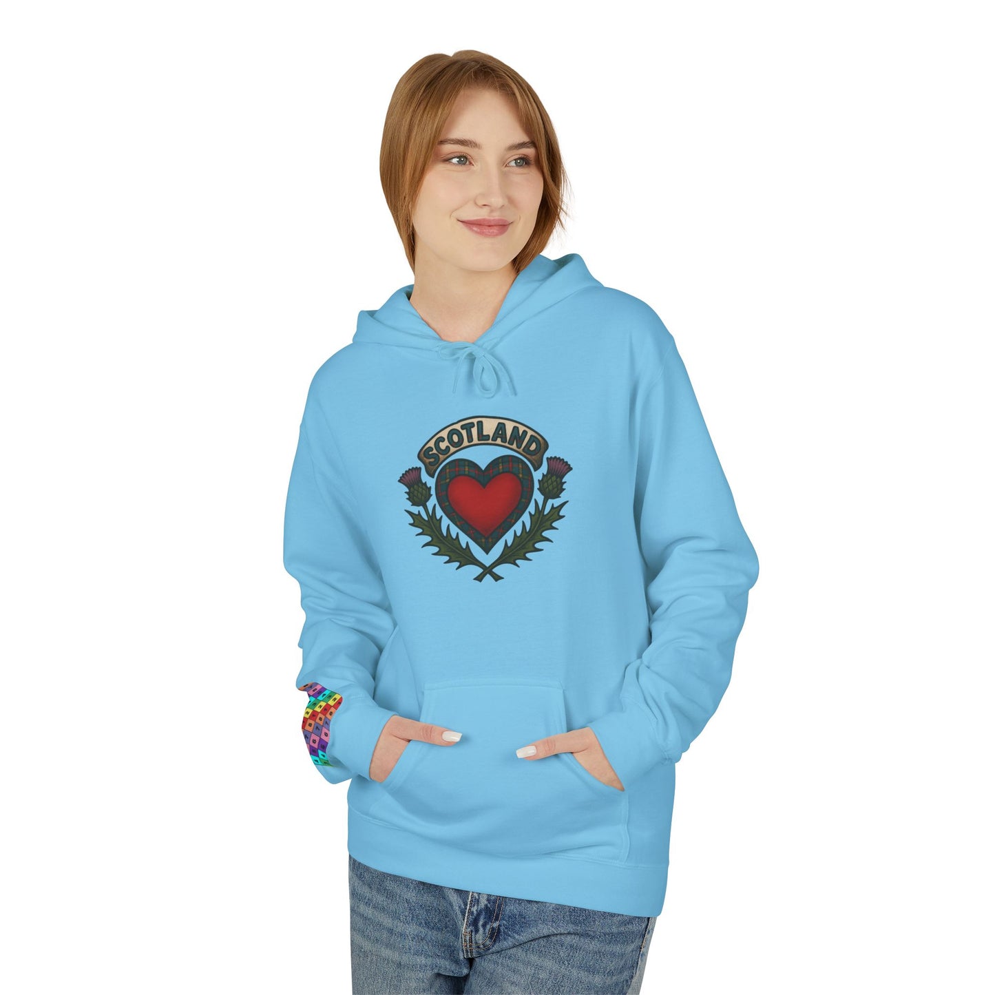 Scottish themed "beating heart" hoodie, Various colors & sizes available