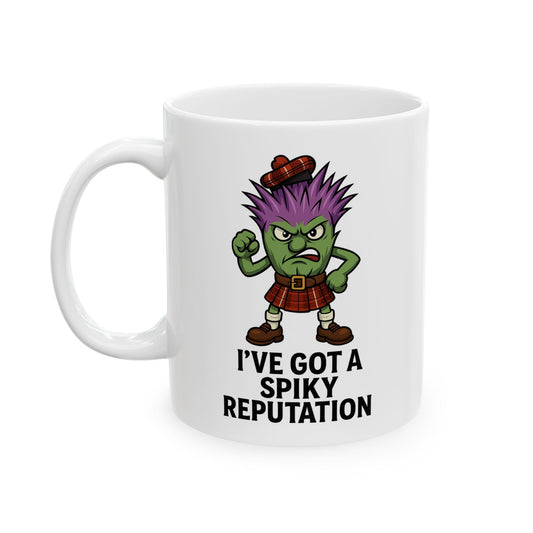 Ceramic Mug - "Spikey Thistle" slogan, Various sizes available
