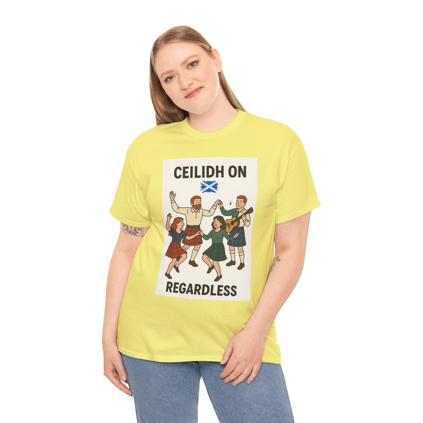 "Scottish Ceilidh on Regardless" Slogan T-shirt, Various colors and sizes