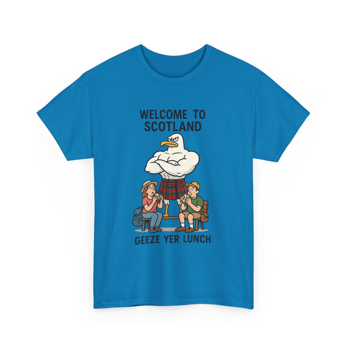 Scottish Seagull 'Geeze yer lunch" Slogan T-Shirt, Various colors & sizes
