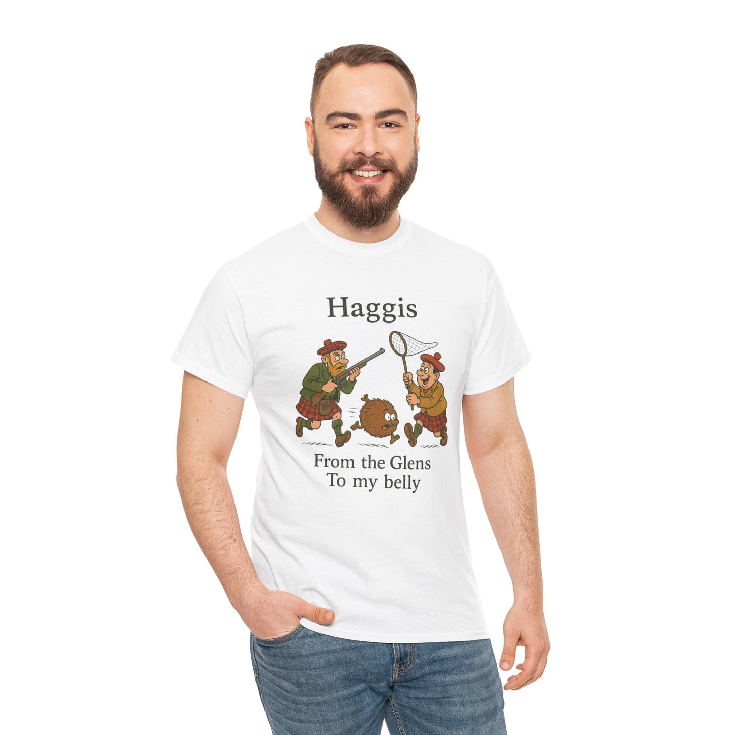 Scottish "Haggis Hunting" Slogan T-Shirt, Various colors & sizes