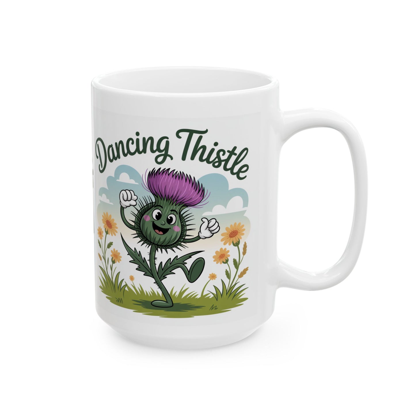Ceramic Mug - "Dancing Thistle & Pipers" Various sizes